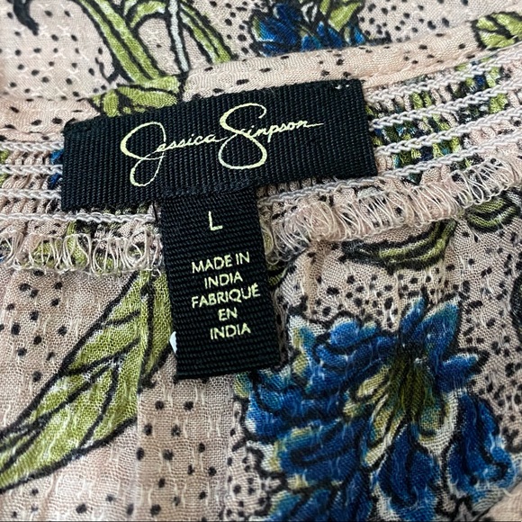 JESSICA SIMPSON ||Womans long sleeves PEASANT TOP size Large - Picture 7 of 9